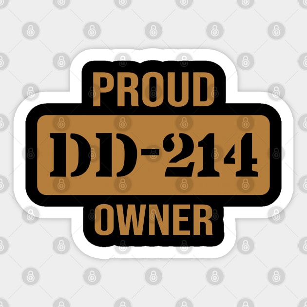 Veteran Proud Owner DD-214 Military Sticker by Brad T